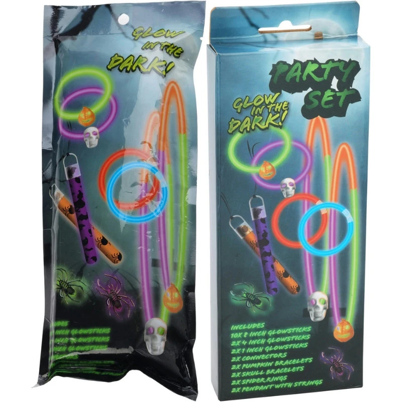 Halloween party-paket med självlysande set DL8600010 by Koop color Svart