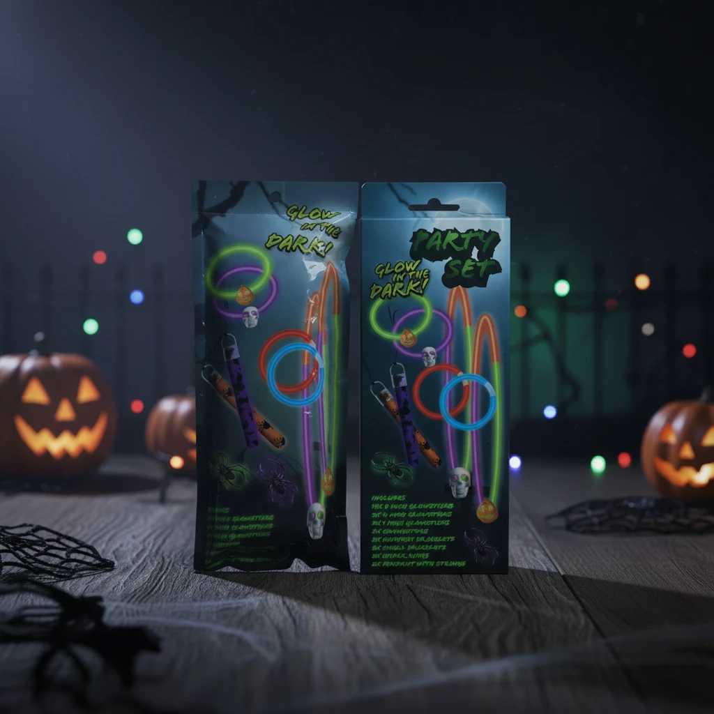 Halloween party-paket med självlysande set DL8600010 by Koop color Svart