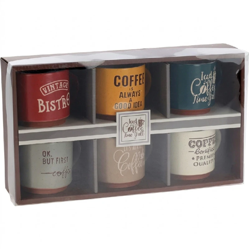 Stengodsmuggar set med 6 st Q80000970 by Koop color Svart