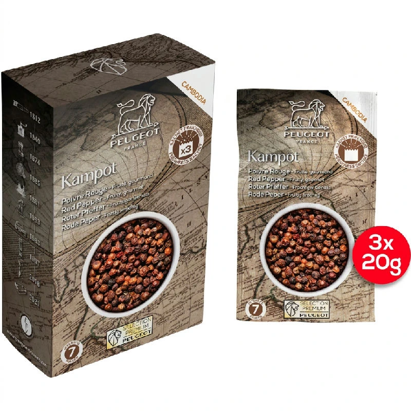 Peugeot Kampot Röd Peppar 60g 42479 by Peugeot color Svart