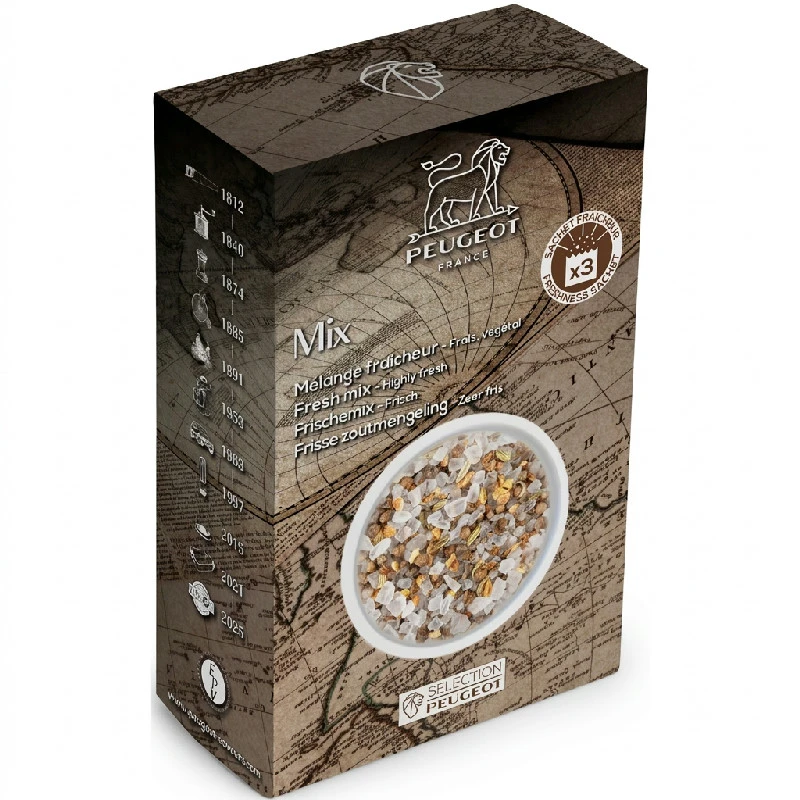 Frisk Mix kryddsalt för kvarn 135g 46972 by Peugeot color Svart