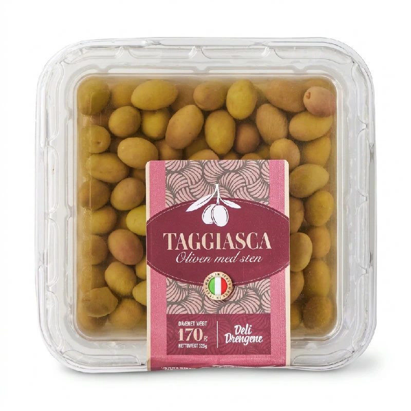 Taggiasca Oliver i Saltlag 170g 2175 by Deli Drengene color Svart