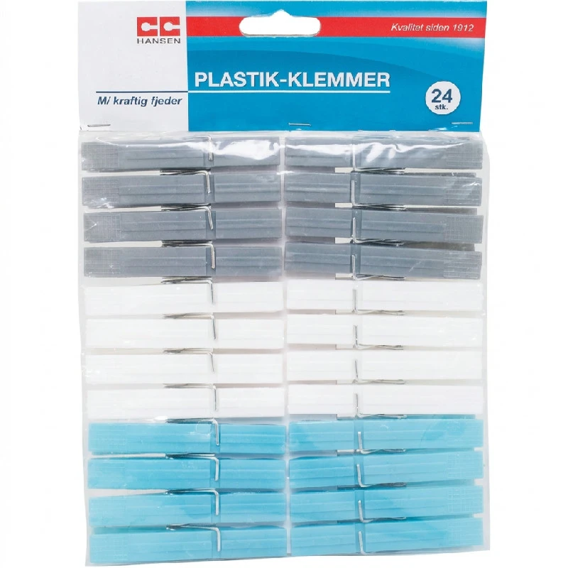 CC Hansen Plastklämmor 24 st. Blandade färger 1011AG by CC Hansen color Assorterad