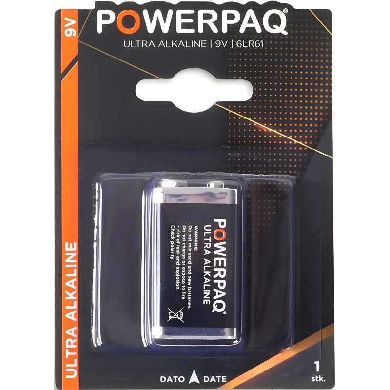 Batterier | Ultra alkaline 9V | PowerPaq 12924AG by PowerPaq color Svart/guld