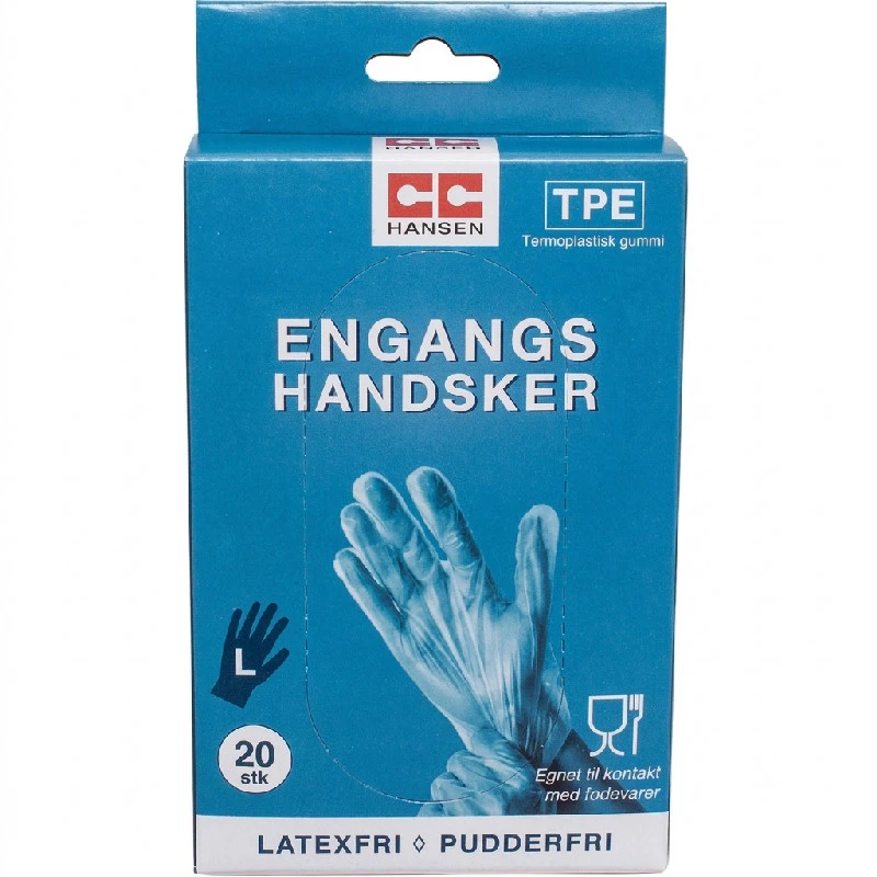 CC Hansen Engångshandskar TPE Stl. L - 20 st. 4721AG by CC Hansen color Svart