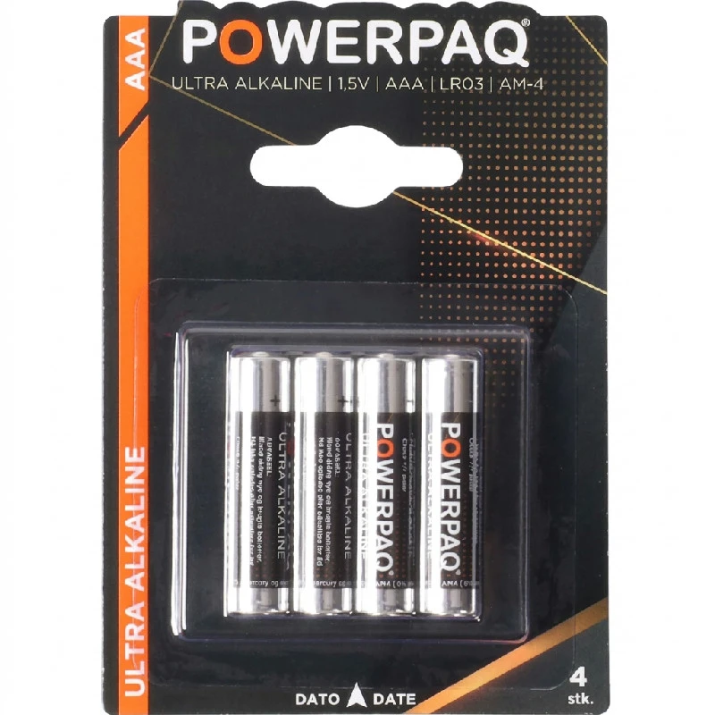 Batterier Ultra alkaline 9V 4 st | PowerPaq 12925AG by PowerPaq color Svart/guld
