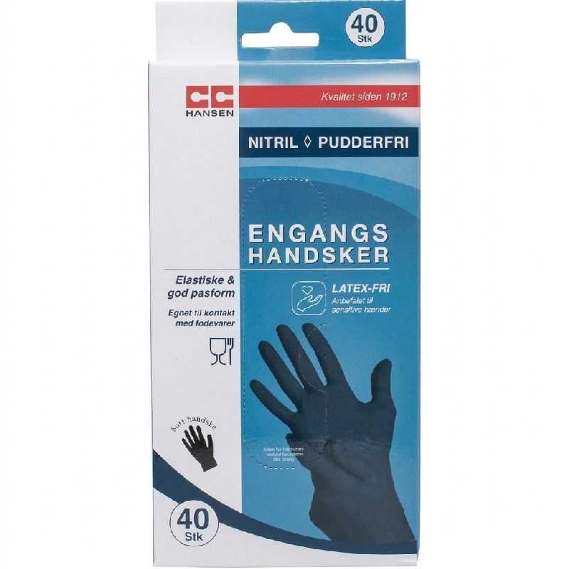 CC Hansen Engångshandskar i nitril Svart 40 st. 4792AG by CC Hansen color Assorterad