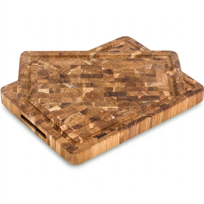 Teak Haus slaktarblock skär- och trancherbräda 42 x 30,5 x 3,8 cm TH311 by Teak Haus color Svart