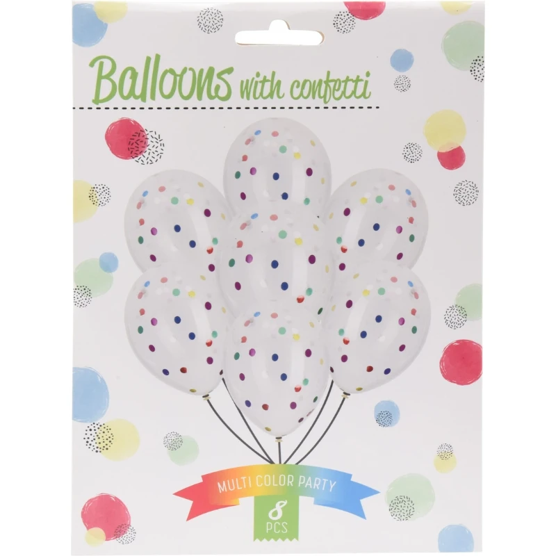 Ballonger med konfetti 8-pack PR2000110 by Koop color Svart