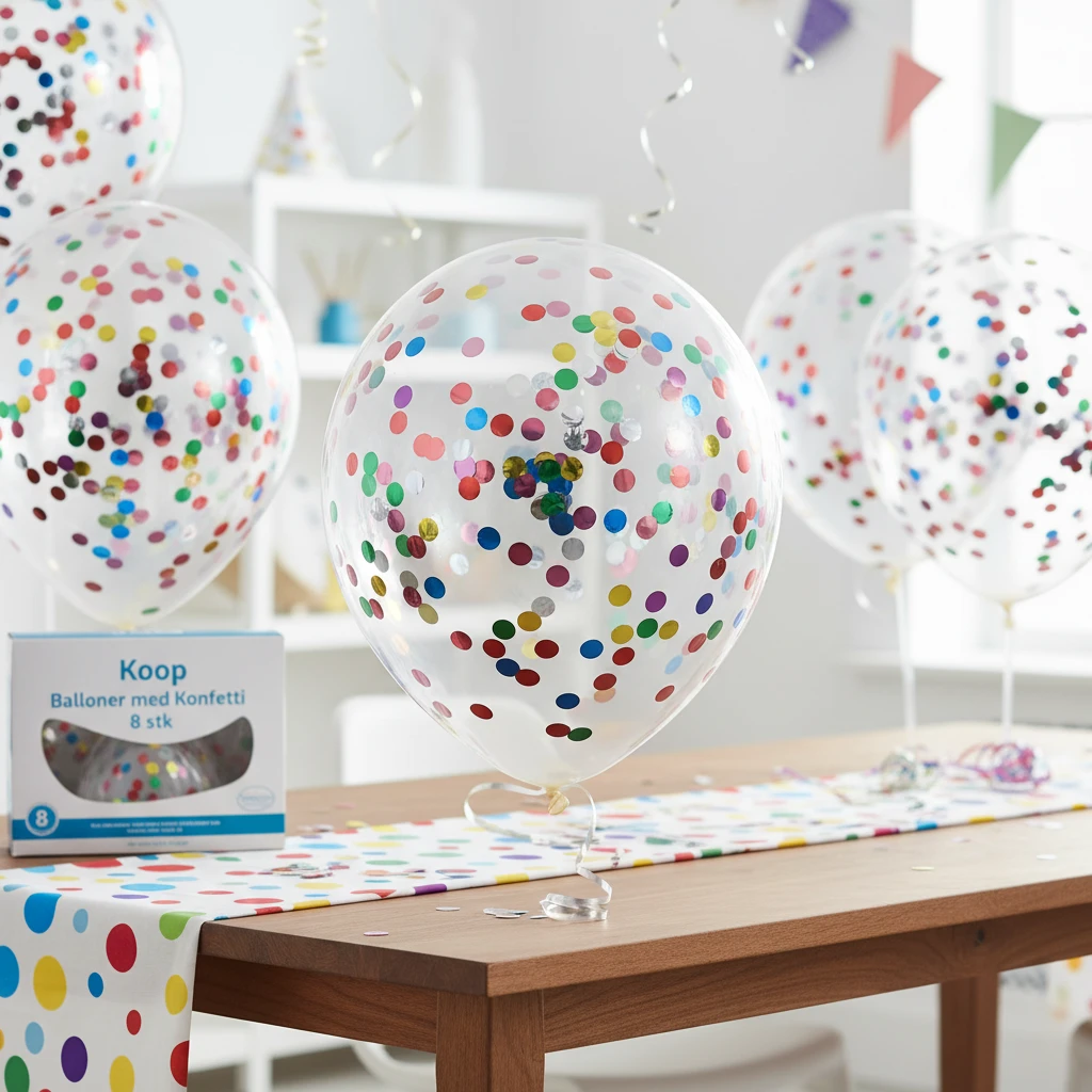 Ballonger med konfetti 8-pack PR2000110 by Koop color Svart