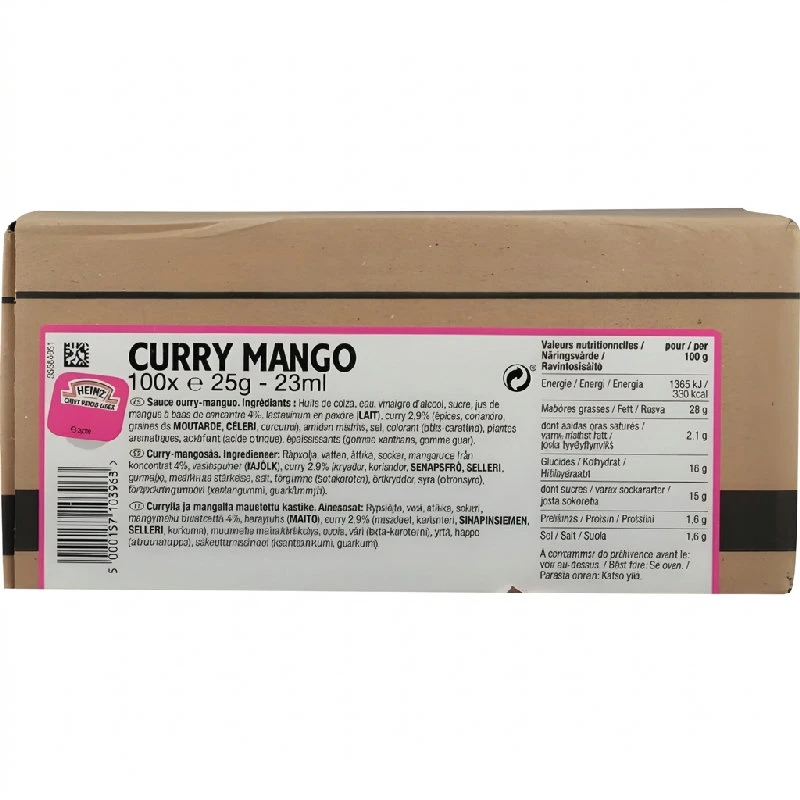 Heinz Curry/Mangosås Dippots 100x25 G 372584 by HEINZ color Svart