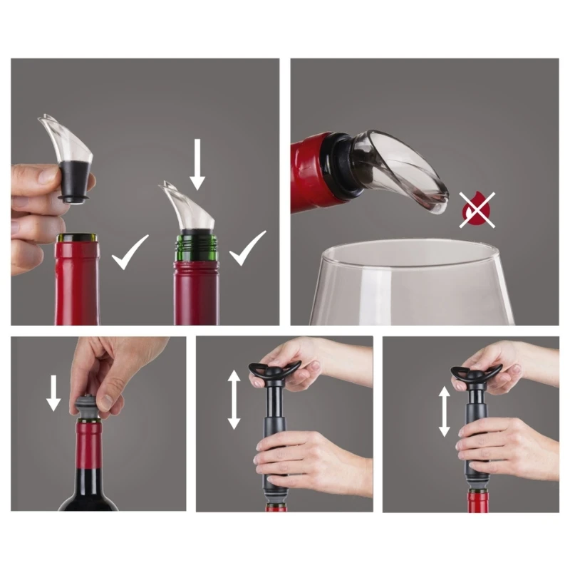 Wine Saver Concerto Gåvoset Vacuvin 5 delar V09876606 by VACUVIN color Svart