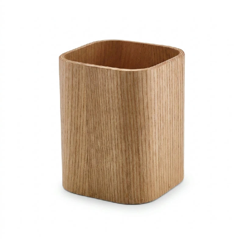 Ljus Bestickhållare Träfaner 9 x 9 x 11cm WVCH-9L by Genware color Svart