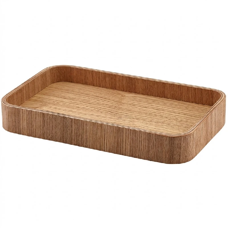 Bricka Ljus Fanér Trä 23 x 13,8 cm WVT-23L by Genware color Svart