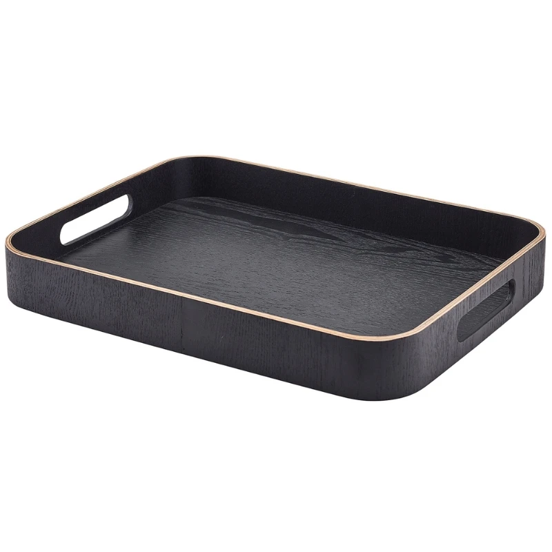 Serveringsbricka Svart Fanér Trä 35.5 x 28cm WVT-B3528BK by Genware color Svart