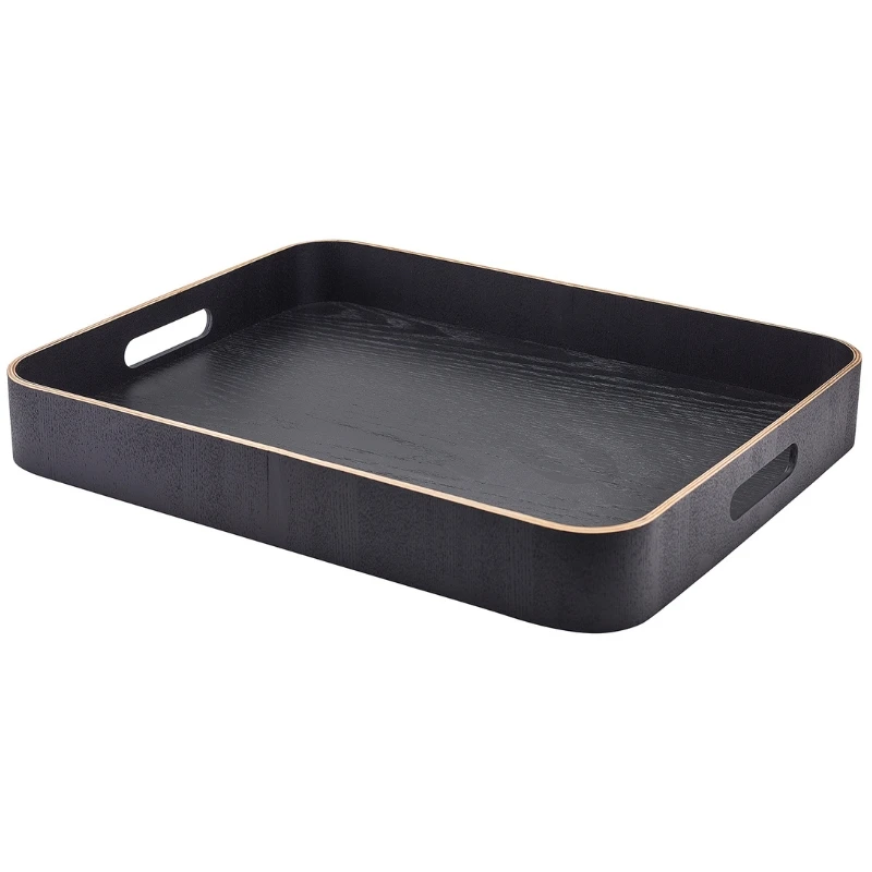 Serveringsbricka Svart Fanér Trä 45.5 x 36cm WVT-B4536BK by Genware color Svart