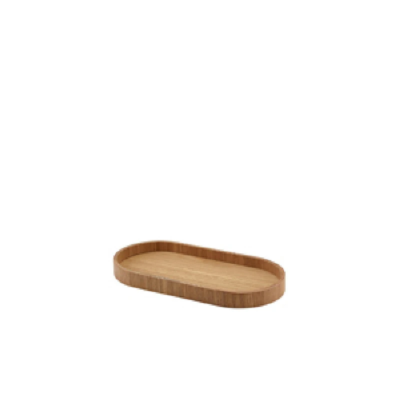 Bricka oval ljust träfaner 23 x 11 cm WVT-V23L by Genware color Svart
