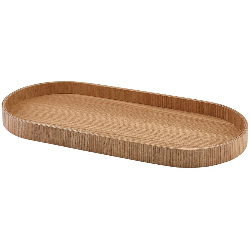 Bricka Oval Ljus Träfaner 35 x 16,5 cm WVT-V35L by Genware color Svart
