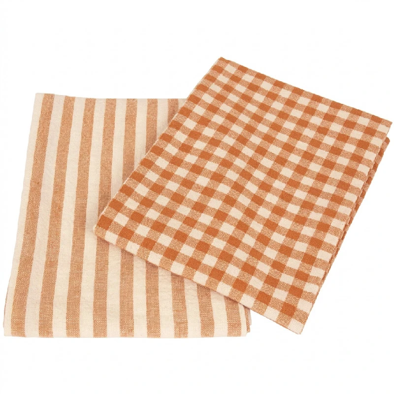 Kökshanddukar 2-pack Rut/Rand HOME 50x70 cm 148497  color Geel