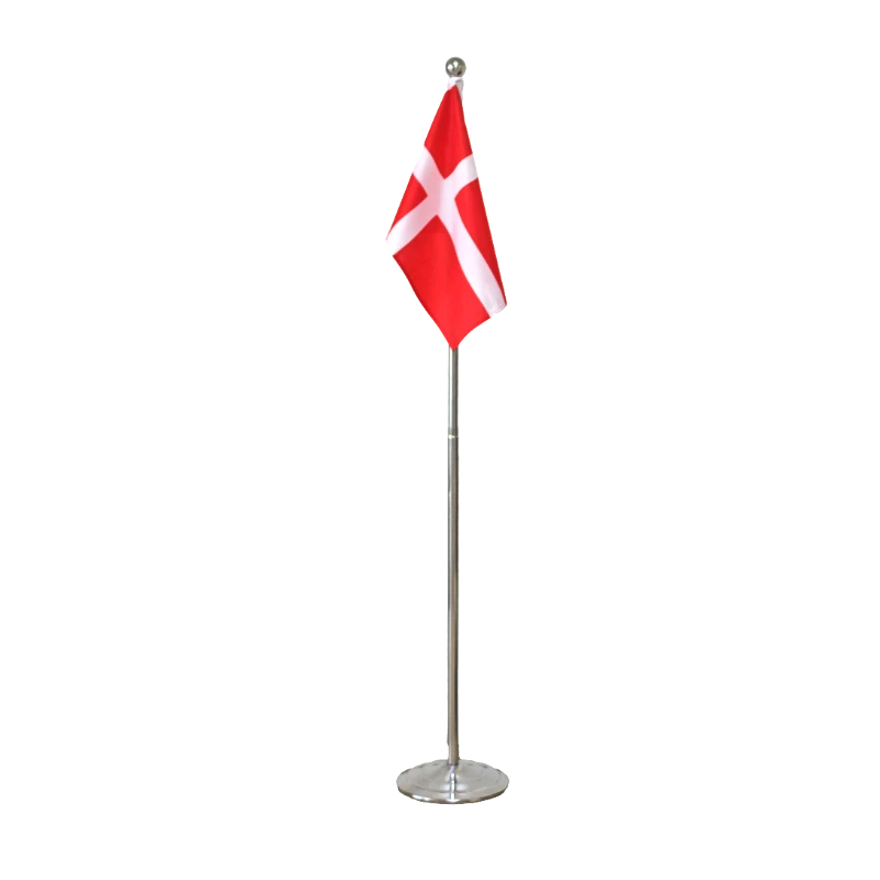 Dannebrogen golvflagga i metall justerbar höjd 108-192 cm 4200090  color Svart