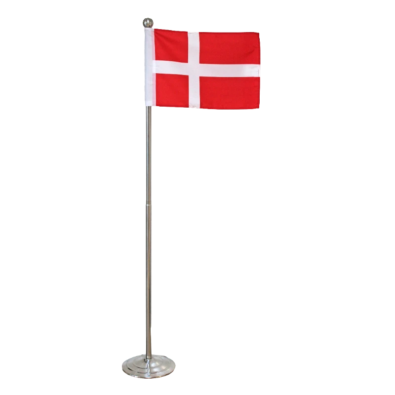 Dannebrogen golvflagga i metall justerbar höjd 108-192 cm 4200090  color Svart