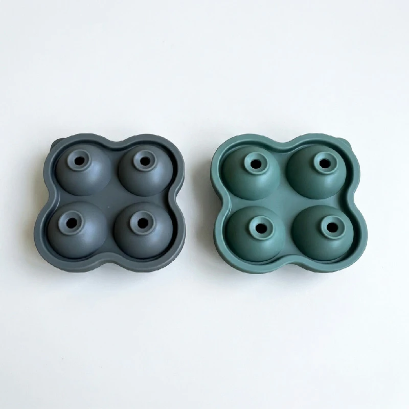Isform för 4 isbollar i silikon 12x12x5 cm assorterad 9007222  color Svart