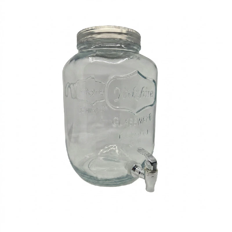 Dryckesdispenser med tappkran 8 liter 18x18x31 cm klart glas 5000387  color Svart