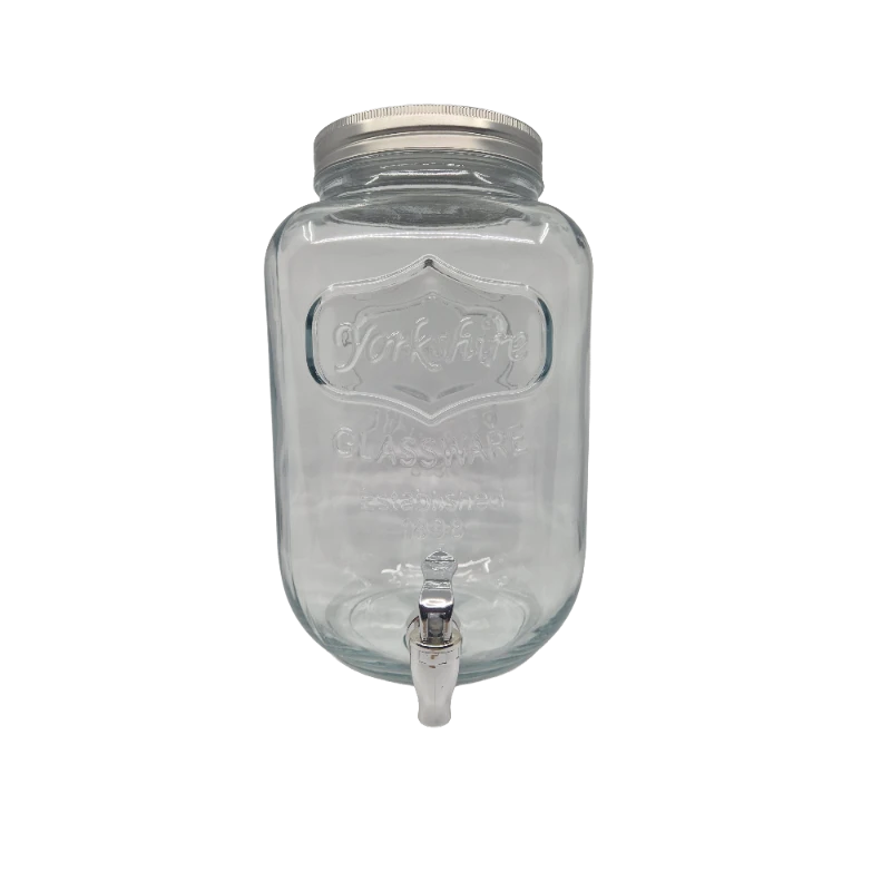 Dryckesdispenser med tappkran 8 liter 18x18x31 cm klart glas 5000387  color Svart