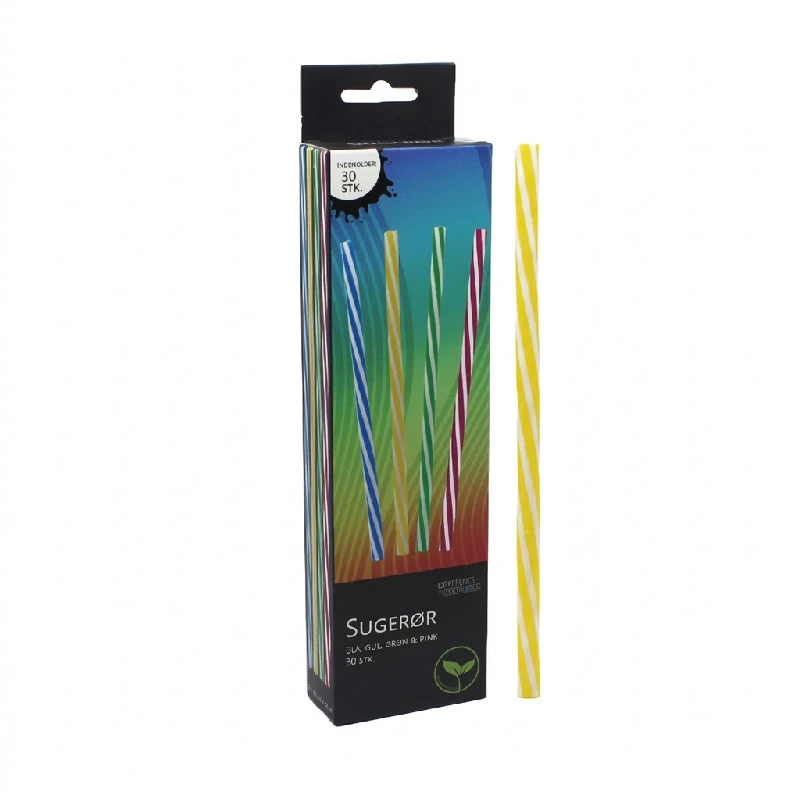 Smoothiesugrör flerfärgade återanvändbar plast 30 st. 4200199  color Svart