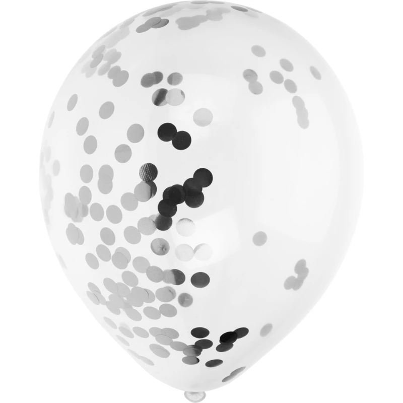 Ballonger med silverkonfetti - 8-pack PR2000090  color Svart