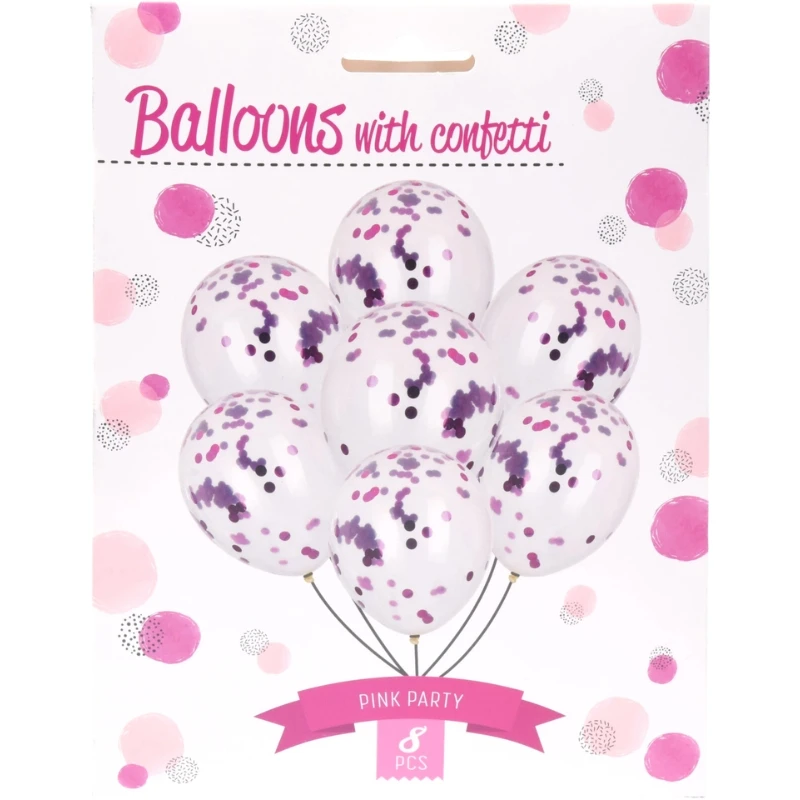 Ballonger - konfetti 8-pack rosa PR2000100  color Svart
