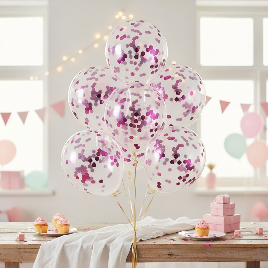 Ballonger - konfetti 8-pack rosa PR2000100  color Svart