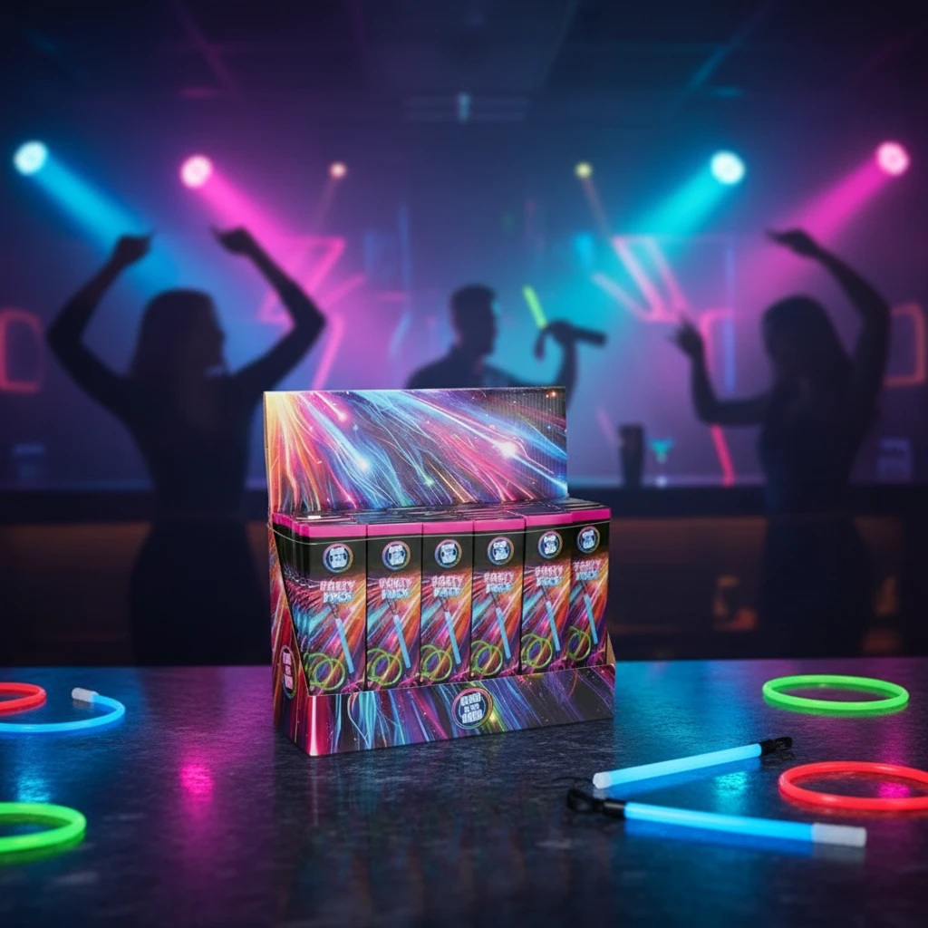 Självlysande festpaket med glowsticks och tillbehör DL8000090  color Svart