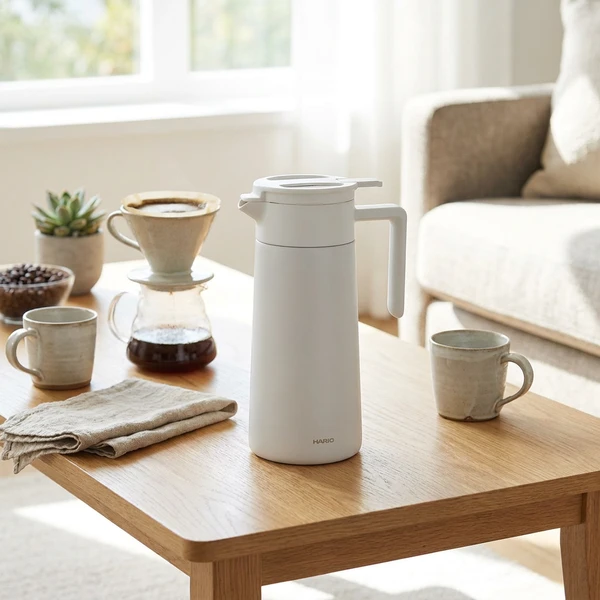 Termoskanna med keramisk beläggning 800 ml (dubbelväggig) - Hario CHP-800-W  color Svart