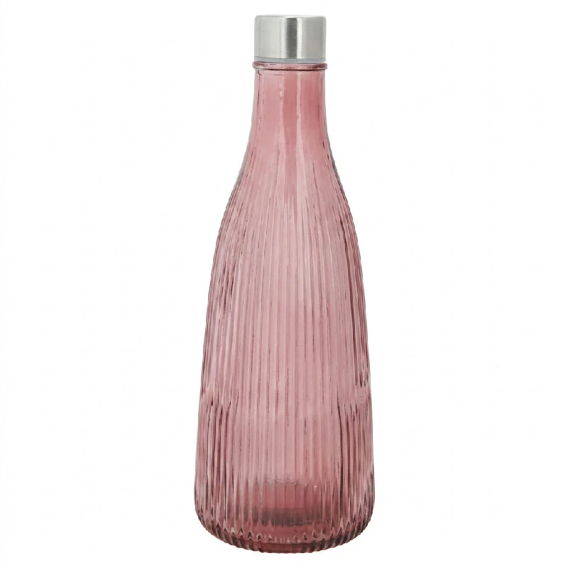 Vattenflaska med lock glas 1L Bordeaux H28cm 5415005  color Svart