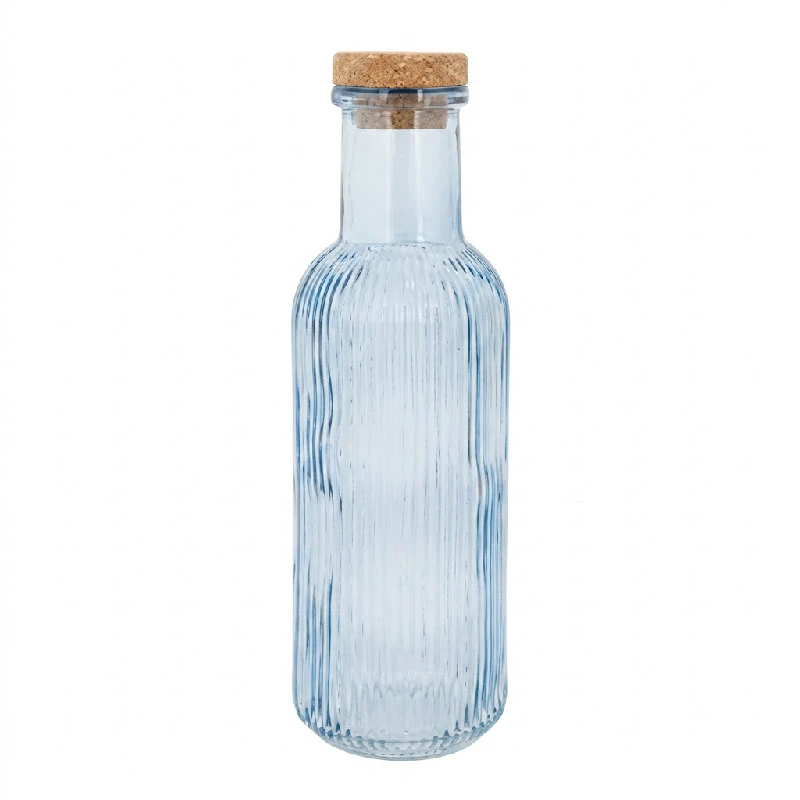 Glasflaska Blå med propp 1L Ø8,7x27,8cm 5426001  color Svart