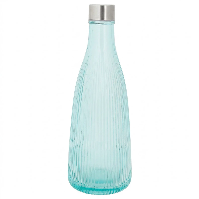 Vattenflaska med lock glas 1L Turkos H28cm 5415002  color Svart