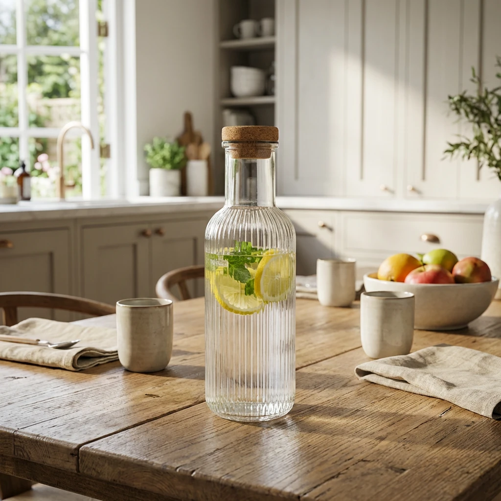 Karaff med Propp Grått Glas 1L 5426003 by COSY & TRENDY color Svart