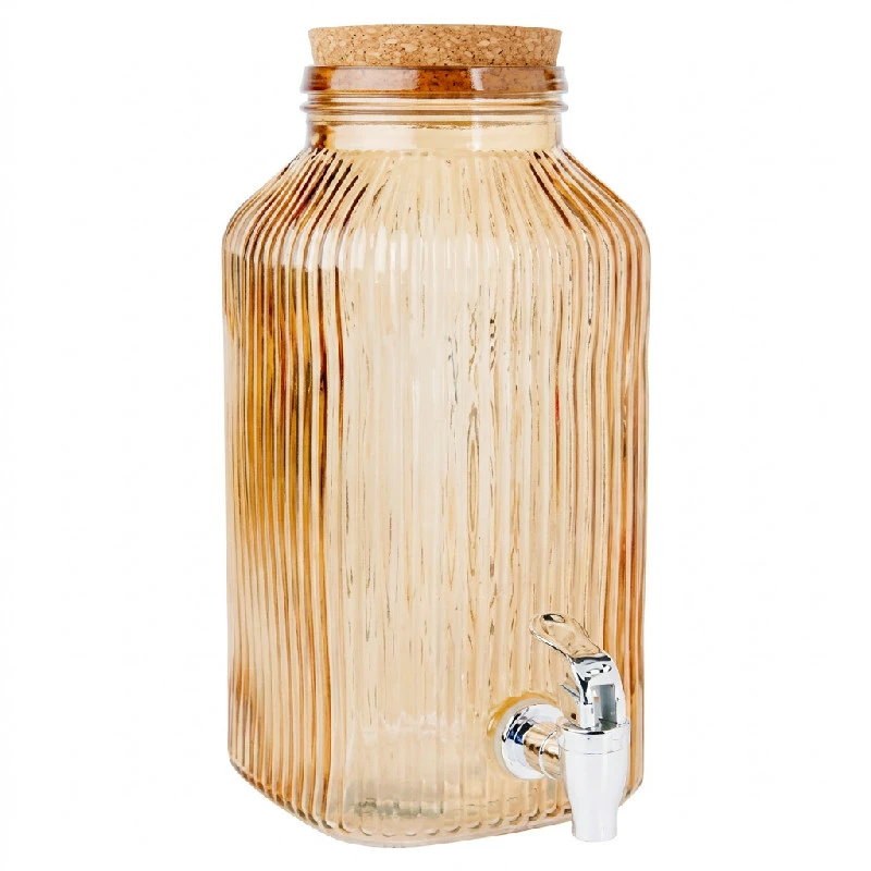 Dryckesdispenser med Tappkran Ockra Glas 3,35L 5426007 by COSY & TRENDY color Svart