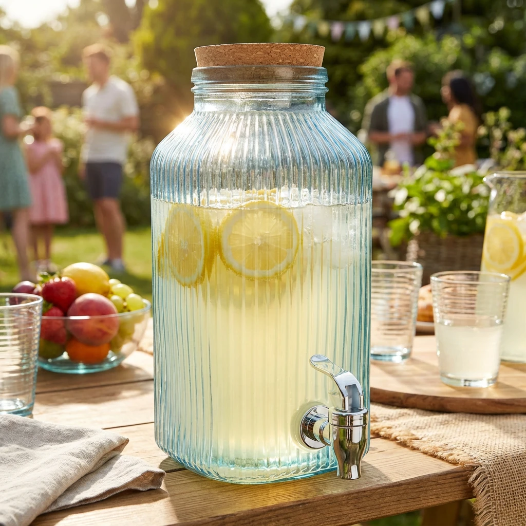 Dryckesdispenser Glas Blå 3,35L 5426005 by COSY & TRENDY color Svart
