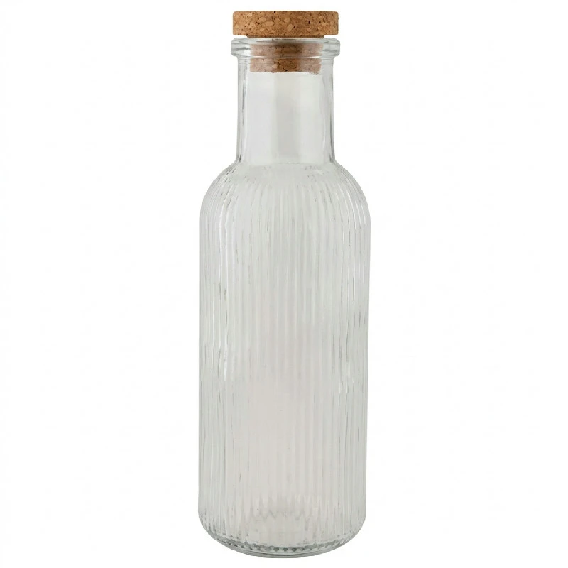 Glasflaska med Korkpropp Transparent 1L Ø8,7x27,8cm 5426010 by COSY & TRENDY color Svart