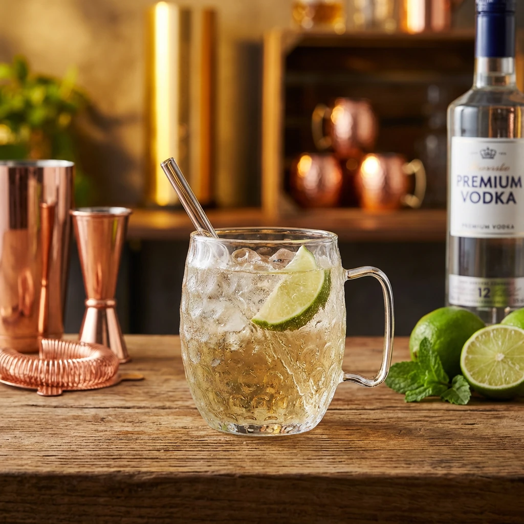 Moscow Mule Glas 2 st inkl. Sugrör Borosilikatglas 5657006  color Svart