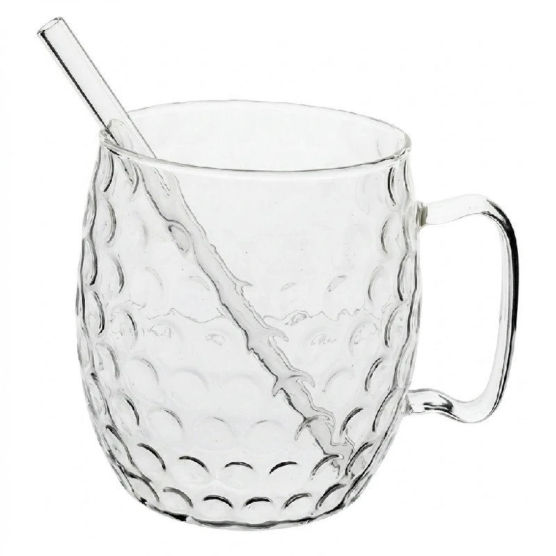 Moscow Mule Glas 2 st inkl. Sugrör Borosilikatglas 5657006  color Svart