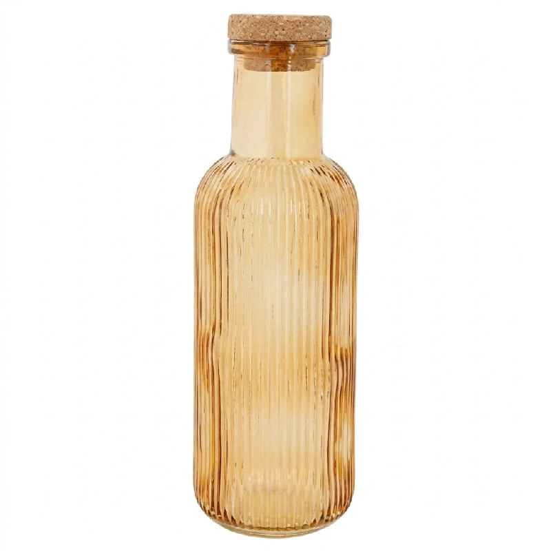 Glasflaska med korkpropp Ockra 1L Ø8,7x27,8cm 5426004  color Svart