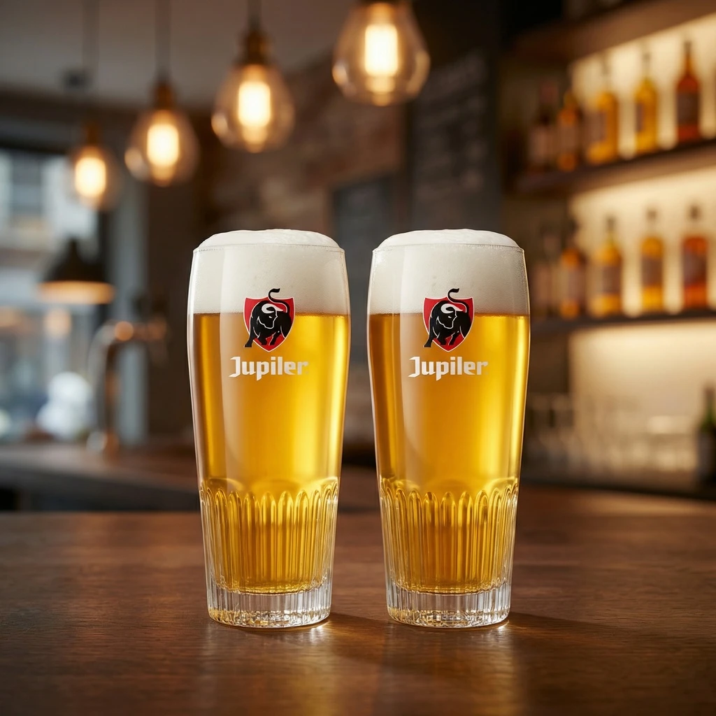 Jupiler Ölglas 25 cl 2 st i presentförpackning 220143 by BELGIAN BEER GLASSES color Svart