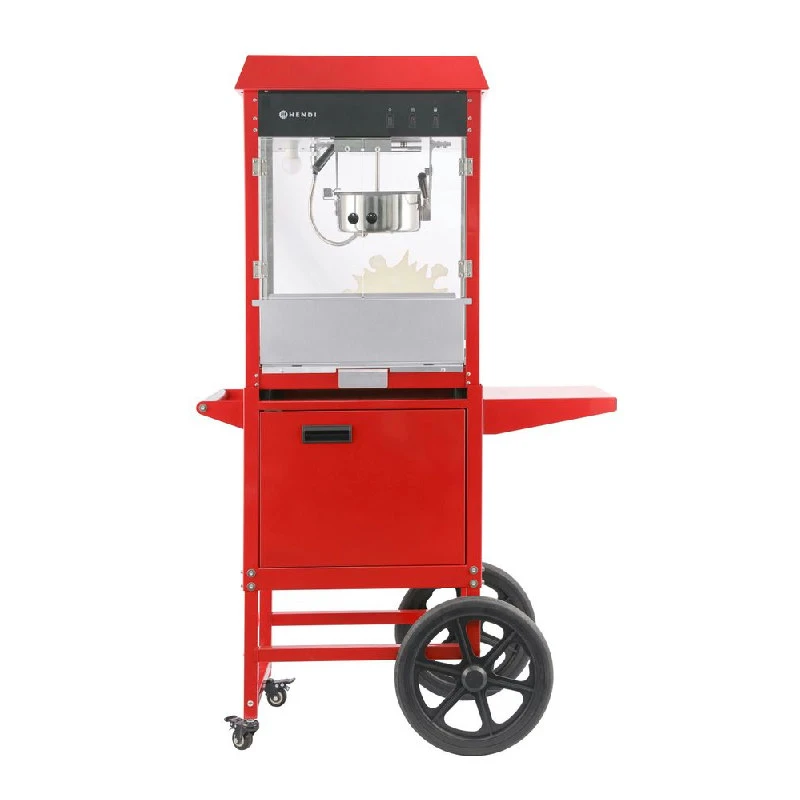 Hendi Popcornmaskin med vagn Röd Metall/Glas 282830 by Hendi color Svart