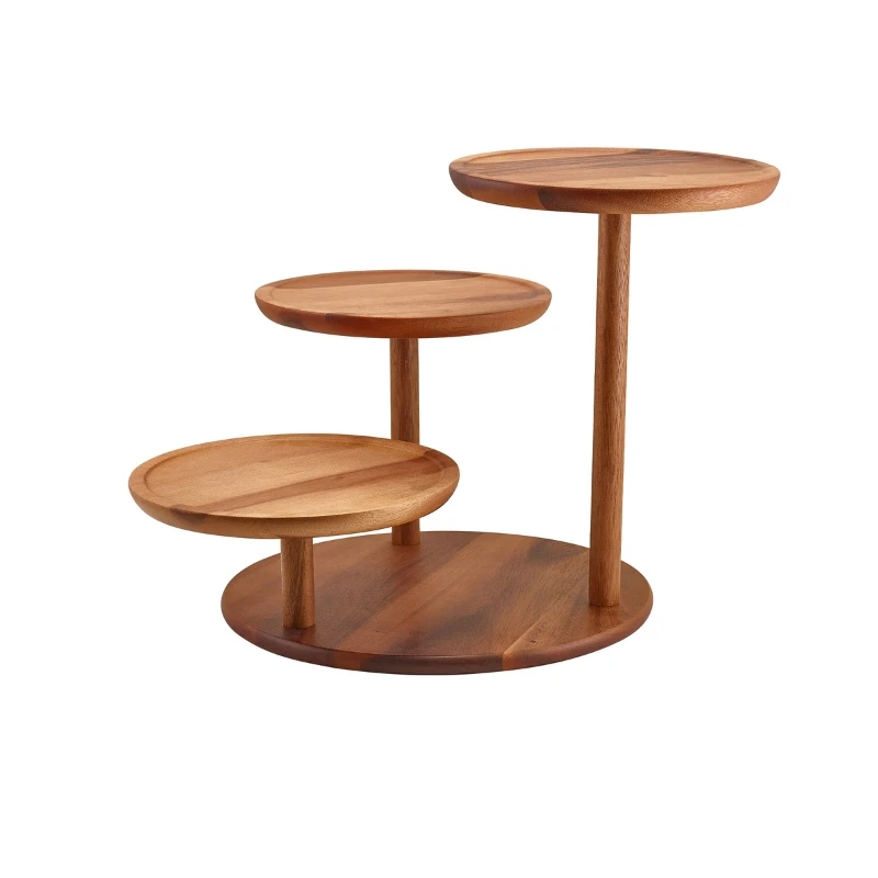 GenWare Acacia Wood 3-vånings plattformshöjare RSR-WDP3 by Genware color Svart