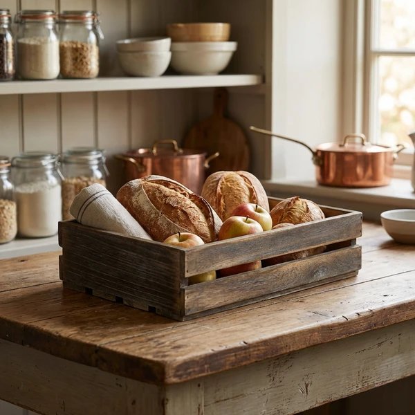 Genware Dark Rustic Trälåda 35 x 23 x 8 cm TR225 by Genware color Svart