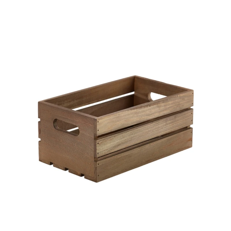Genware Dark Rustic Trälåda 27 x 16 x 12 cm WDC-2716D by Genware color Svart