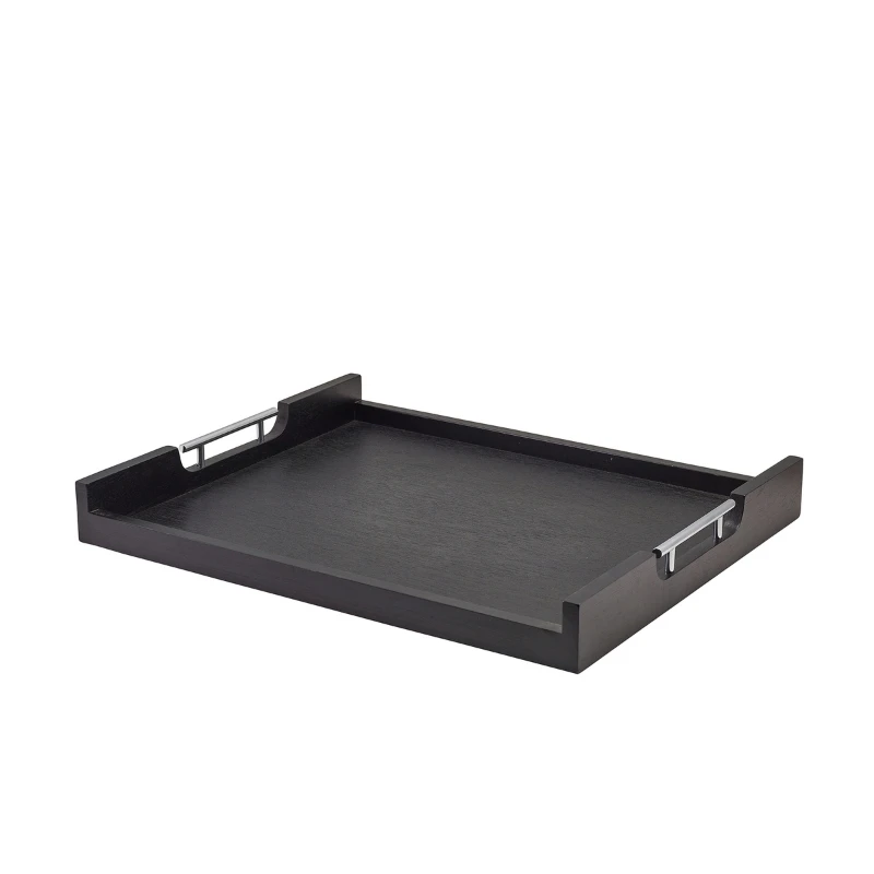 GenWare Solid Black butlerbricka med metallhandtag 54,5 x 44 cm BTM5544BK-LW by Genware color Svart